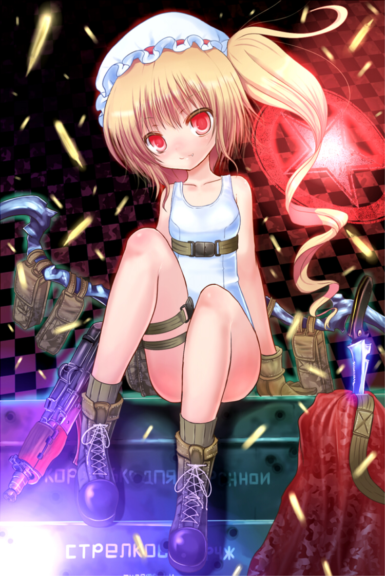 flandre_scarlet, gun, sumisu_(mondo), touhou