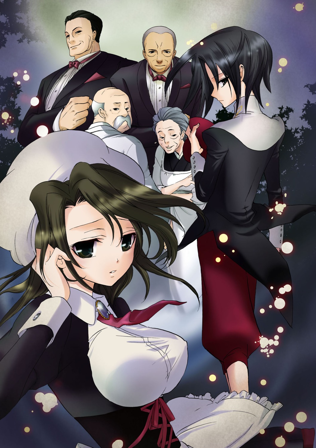 gohda_toshiro, kanon_(umineko), kumasawa_chiyo, nanjou_terumasa, natsumi_kei, ronoue_genji, shannon, umineko_no_naku_koro_ni