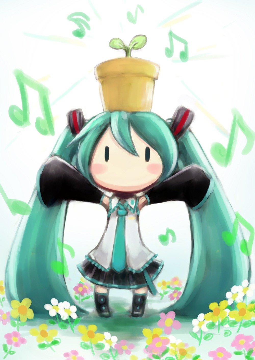 chibi, hatsune_miku, musclecar, vocaloid