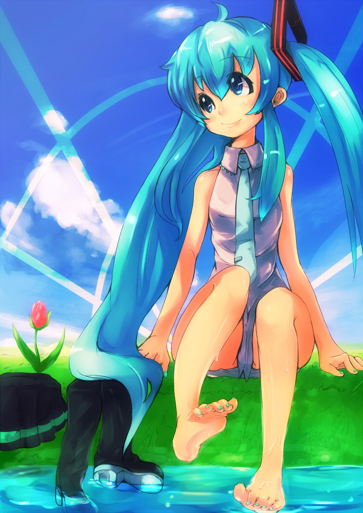 bottomless, feet, hatsune_miku, nuko-d, vocaloid