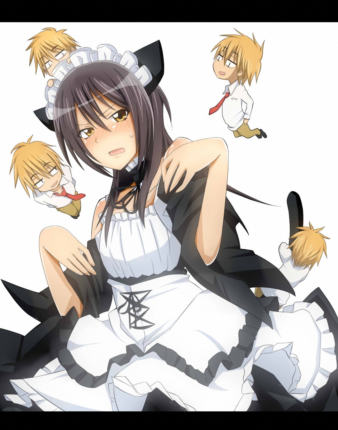animal_ears, ayuzawa_misaki, chibi, hijiri_tsukasa, kaichou_wa_maid-sama!, nekomimi, tail, usui_takumi
