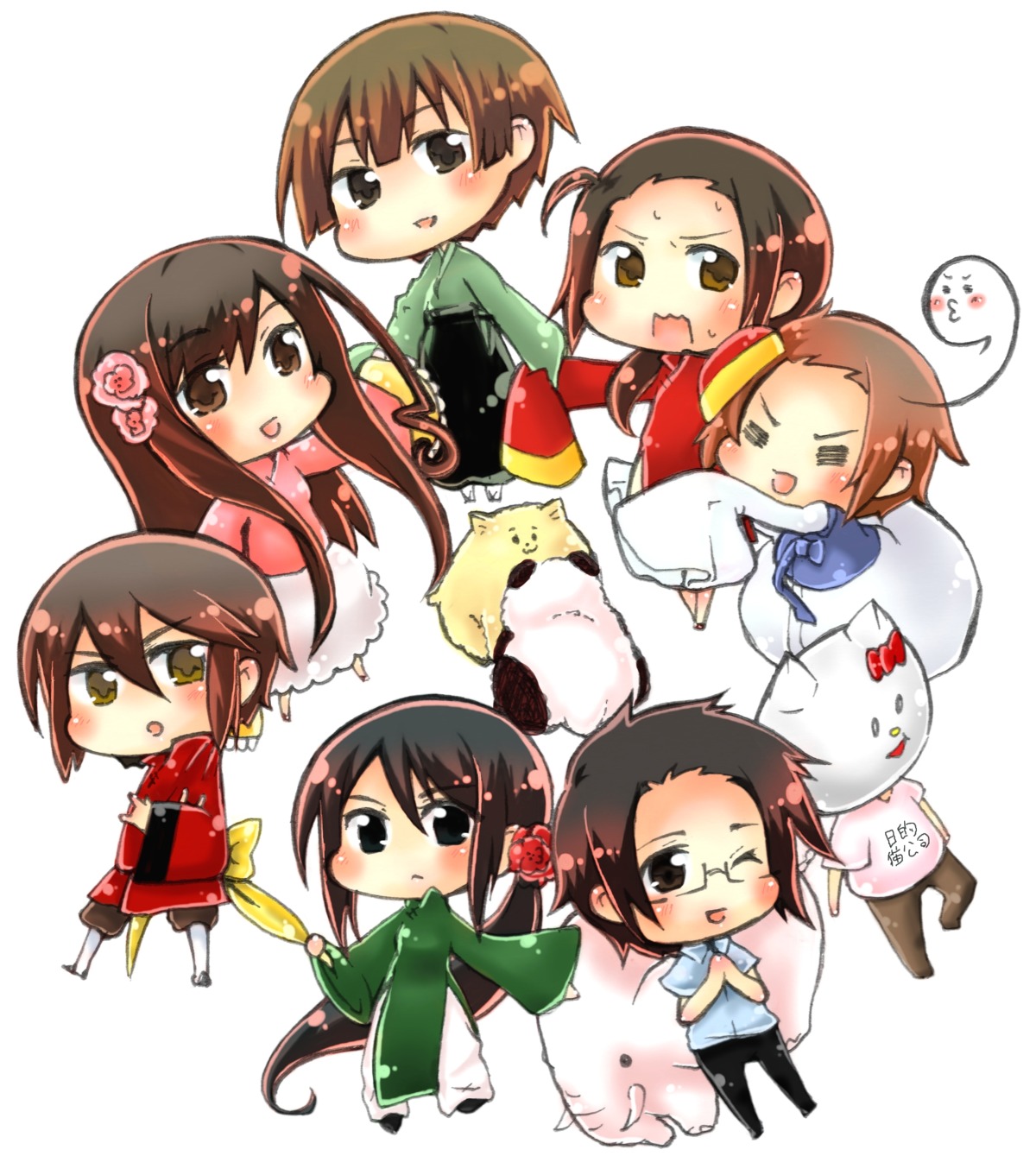 chibi, china, hetalia_axis_powers, hong_kong, japan, korea, taiwan, thailand