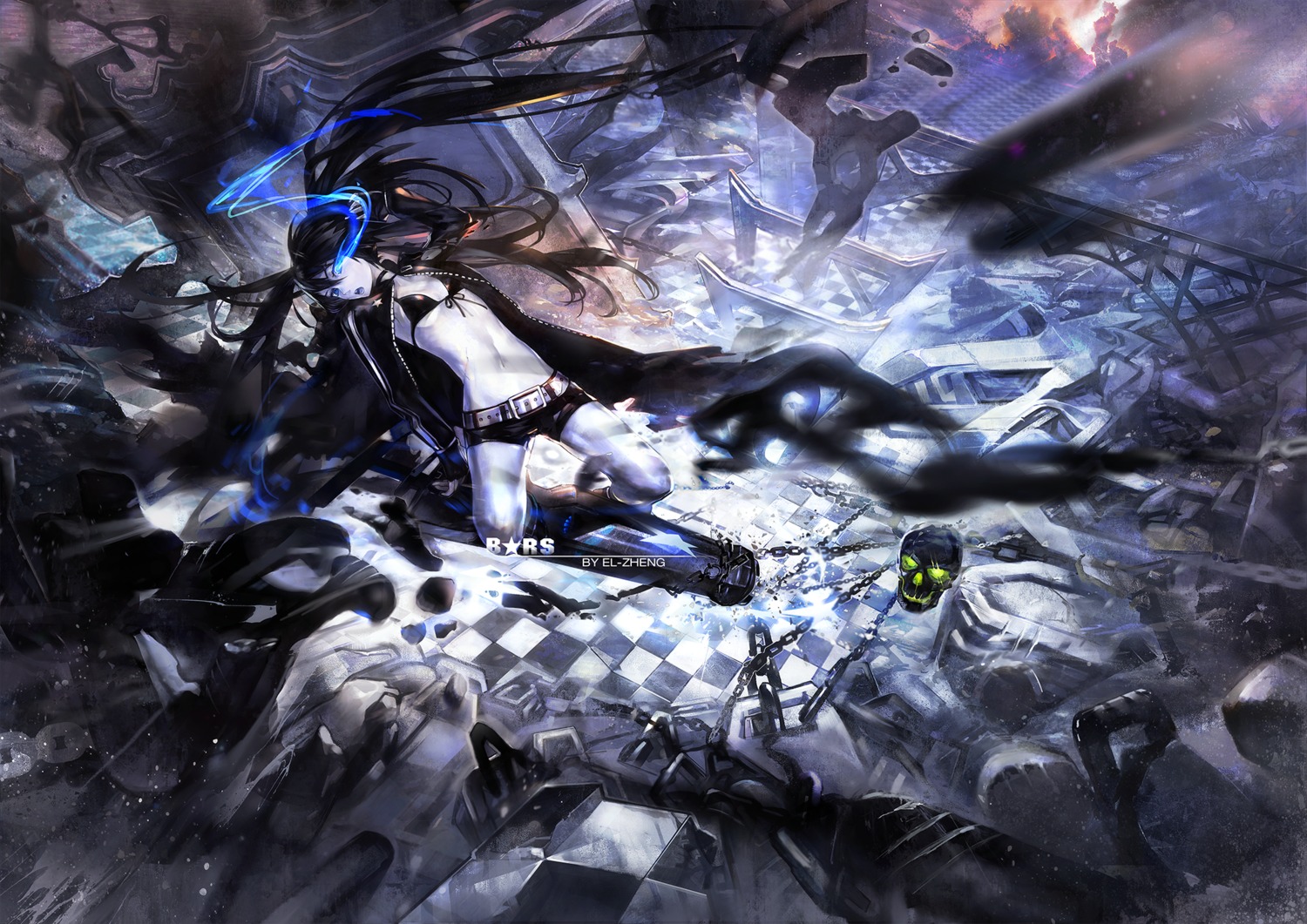 black_rock_shooter, black_rock_shooter_(character), el-zheng, vocaloid