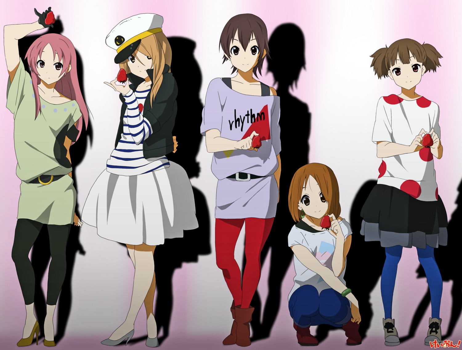 hirasawa_ui, k-on!, manabe_nodoka, miura_akane, muumiso, pantyhose, suzuki_jun, tachibana_himeko