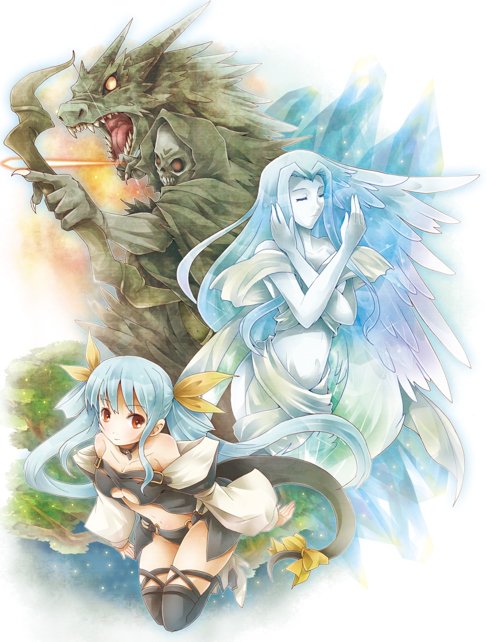 cleavage, dizzy, guilty_gear, michii_yuuki, necro, nopan, pantsu, tail