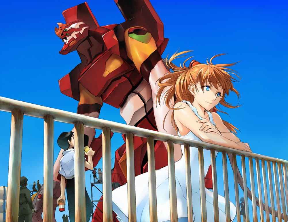 akagi_ritsuko, ayanami_rei, dress, ikari_shinji, ishibashi_yosuke, katsuragi_misato, mecha, neon_genesis_evangelion