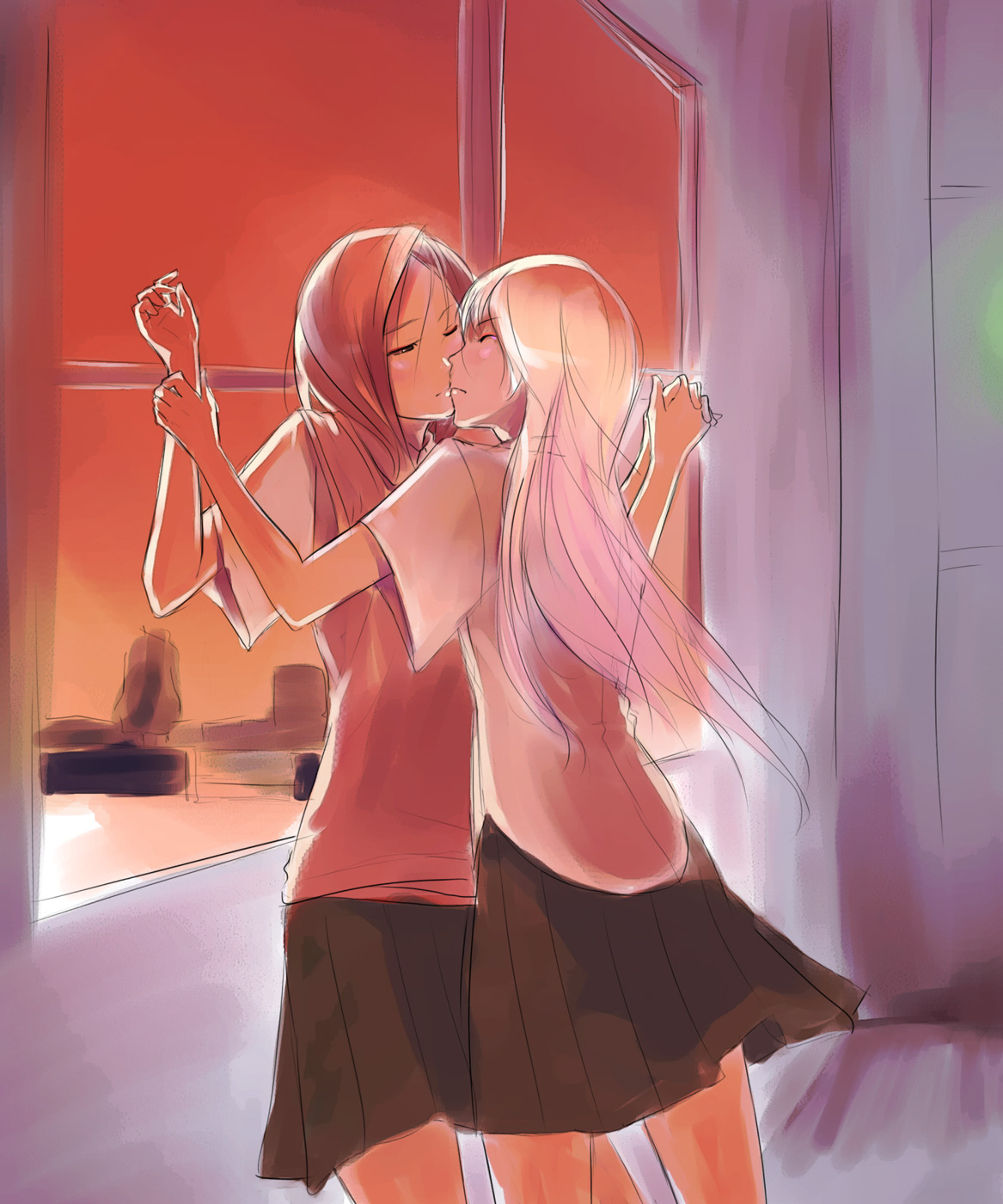 seifuku, yui_7, yuri
