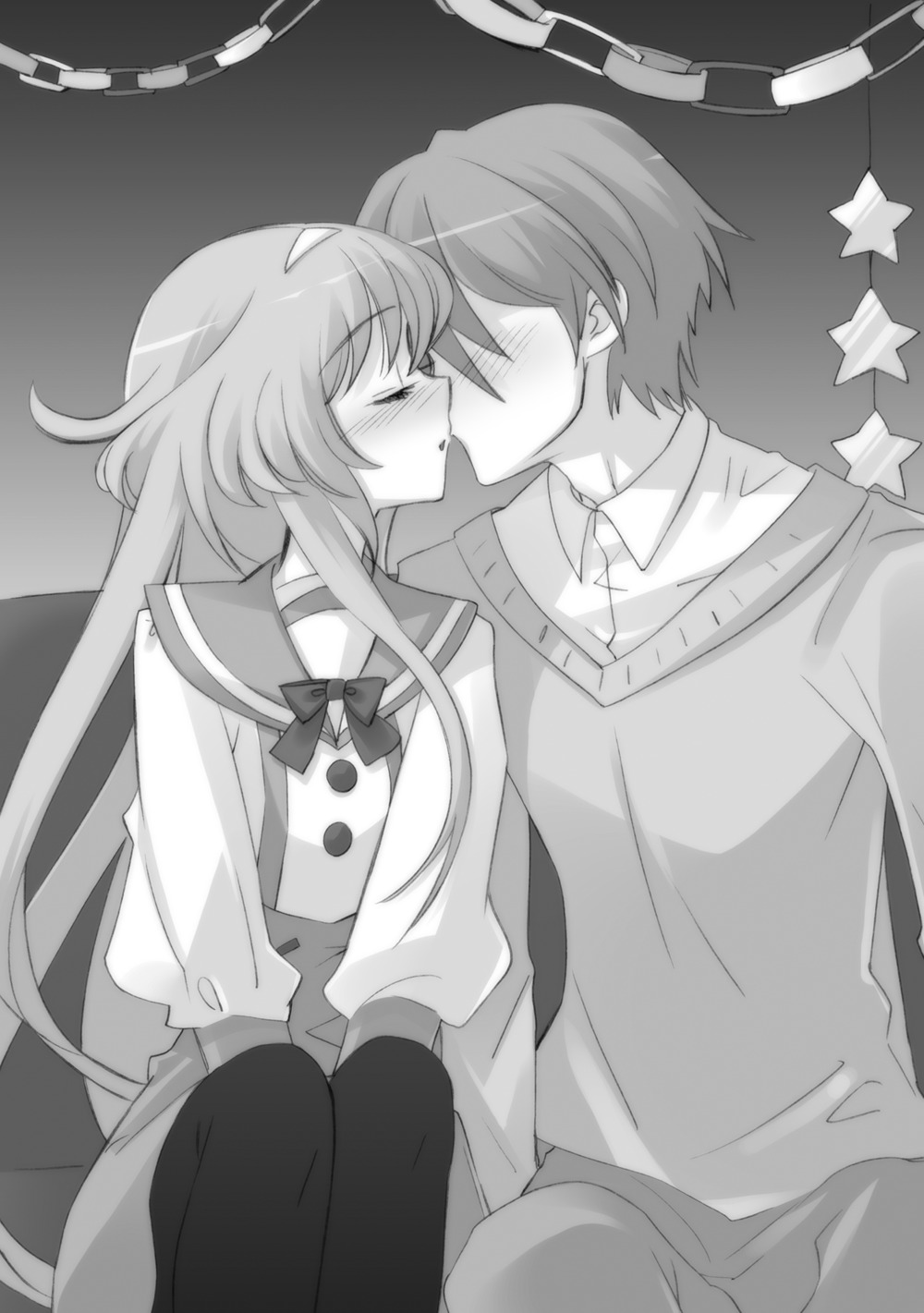alice_parade, futarimeno_alice, hitorimeno_alice, ito_noizi, monochrome, pantyhose, seifuku