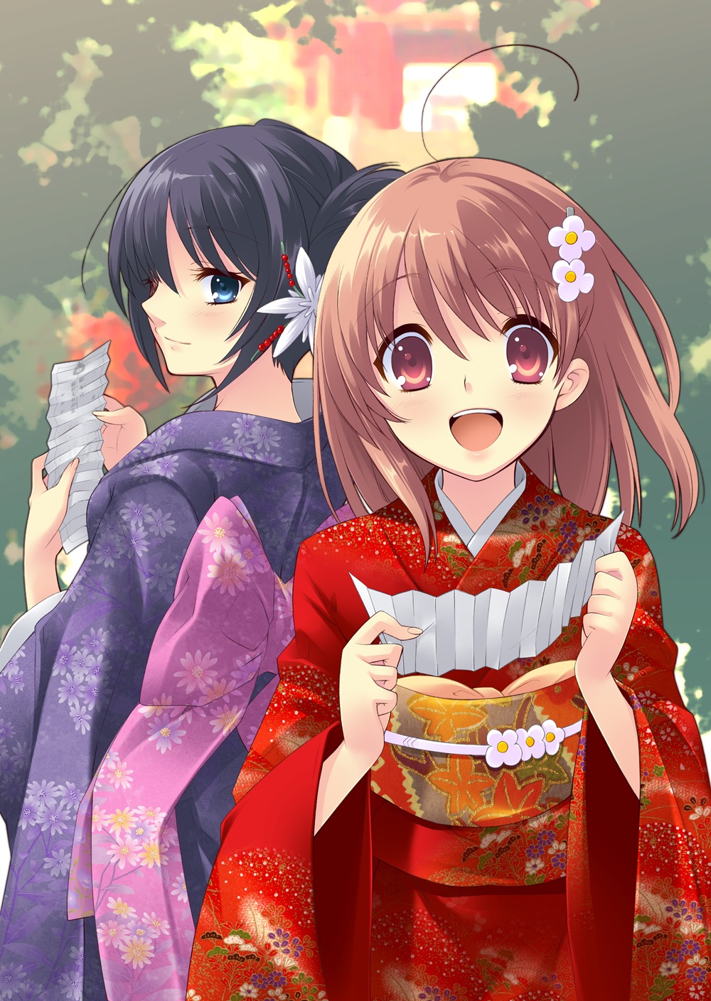 flyable_heart, inaba_yui, ito_noizi, kimono, shirasagi_mayuri