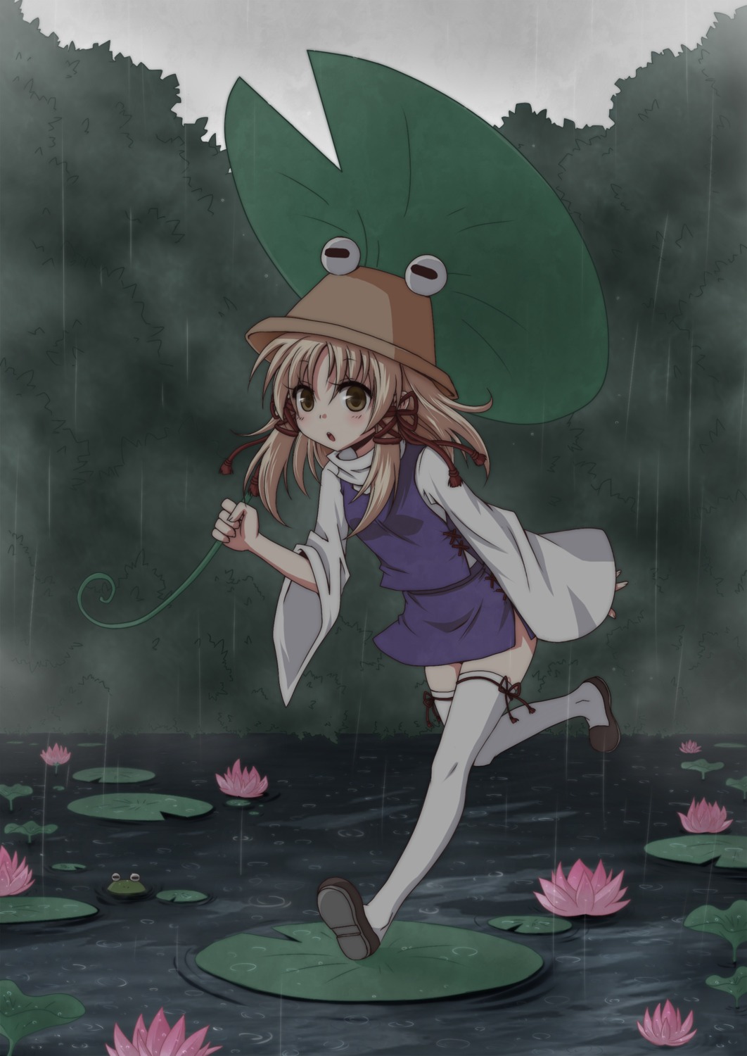 miruki, moriya_suwako, thighhighs, touhou