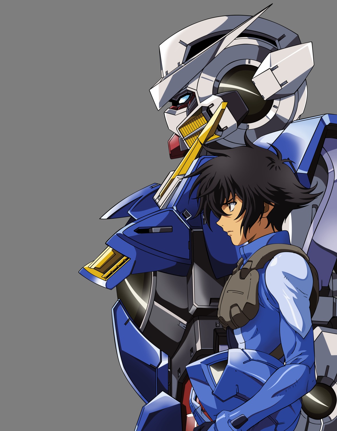 bodysuit, gundam, gundam_00, gundam_exia, male, mecha, setsuna_f_seiei, transparent_png