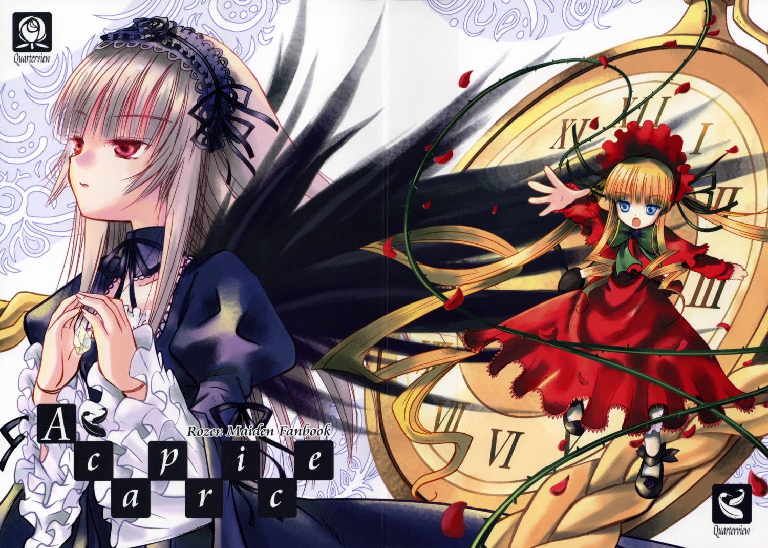 crease, lolita_fashion, quarter_view, rozen_maiden, shinku, suigintou, watari_shinji