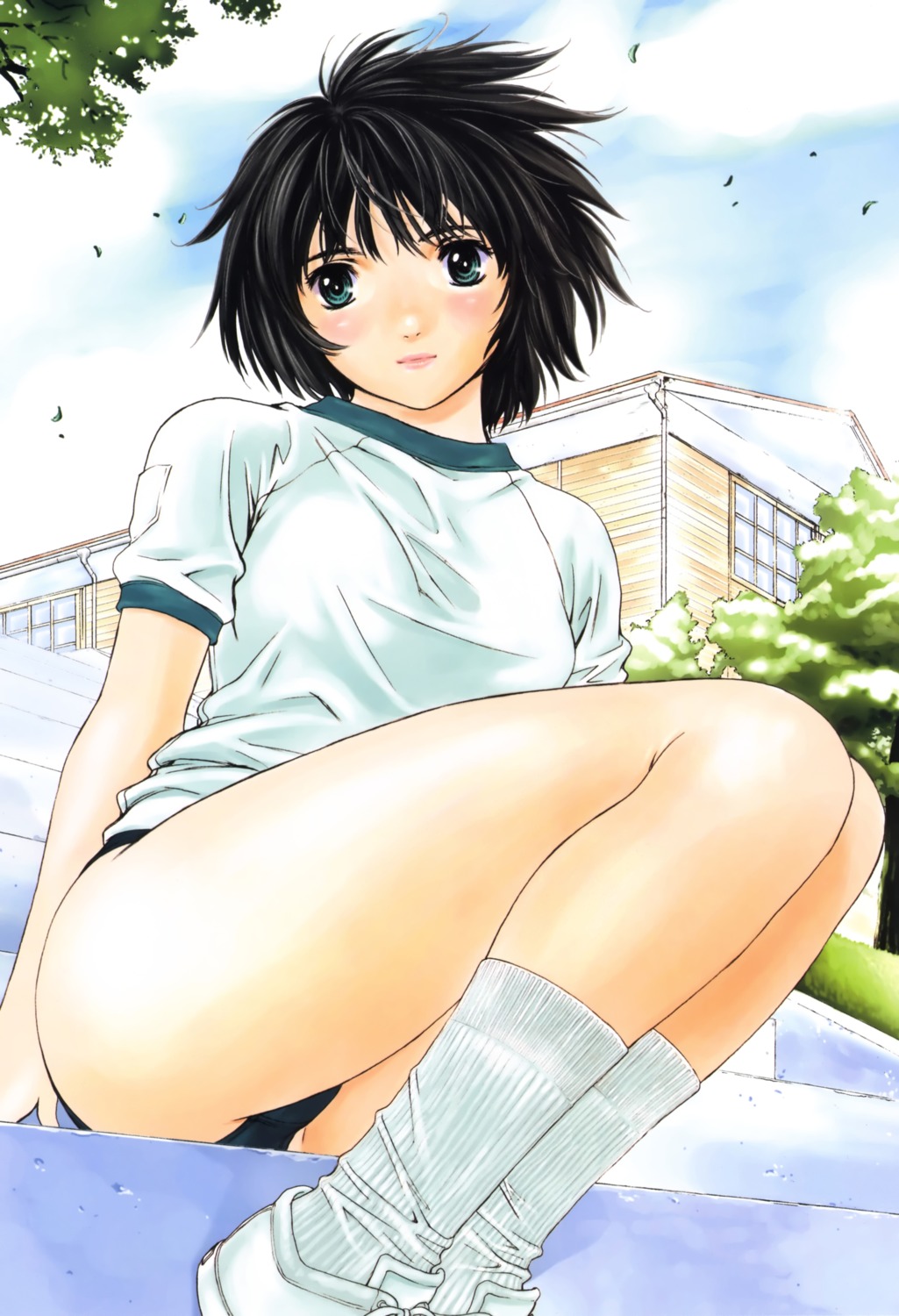 buruma, gym_uniform, kobayashi_hiyoko, okusama_wa_joshi_kosei, onohara_asami, scanning_resolution