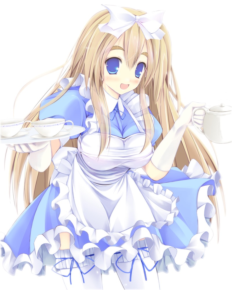 alice, alice_in_wonderland, cosplay, k-on!, kotobuki_tsumugi, kuon_itsuki, thighhighs, waitress
