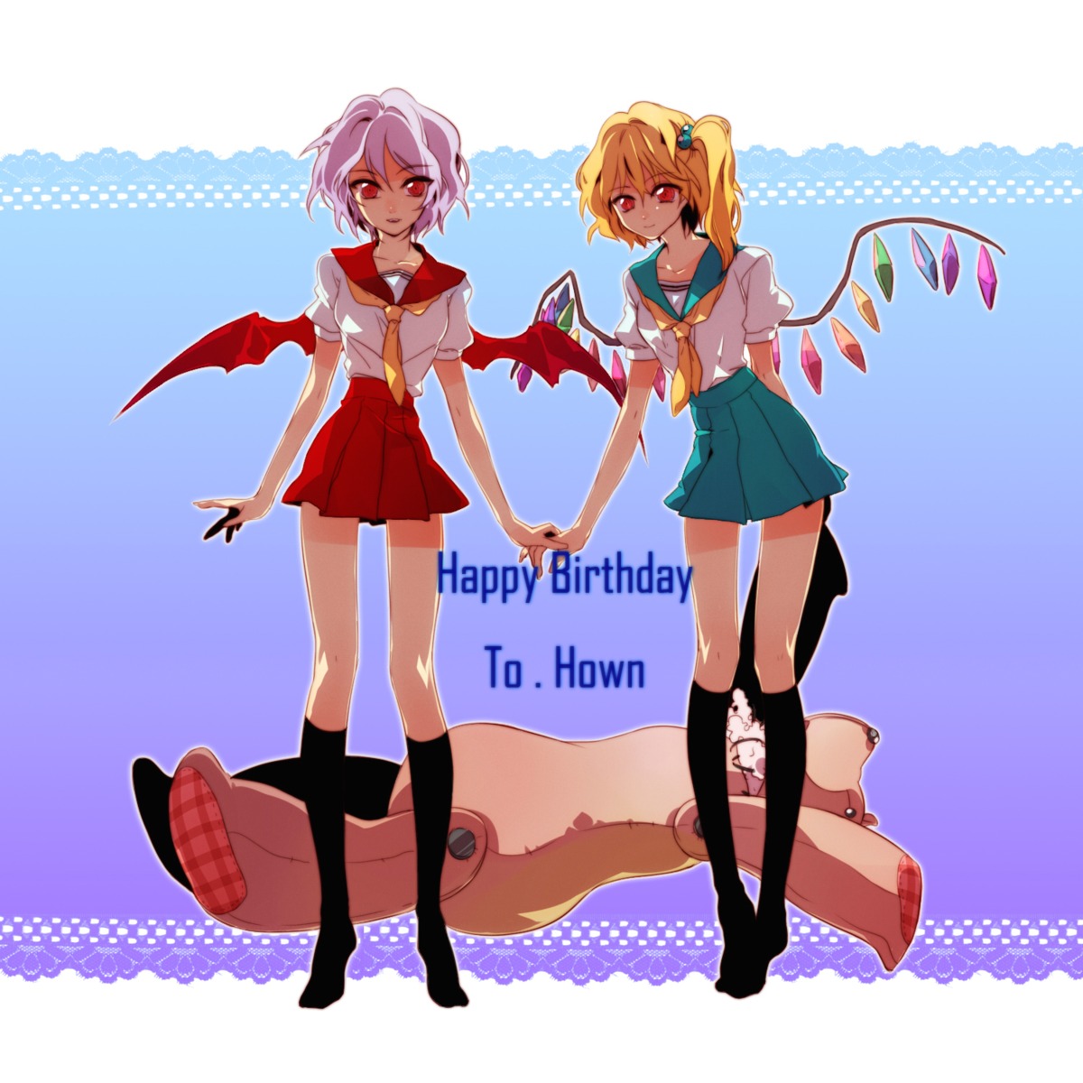 agi_(kankarado), flandre_scarlet, remilia_scarlet, seifuku, touhou