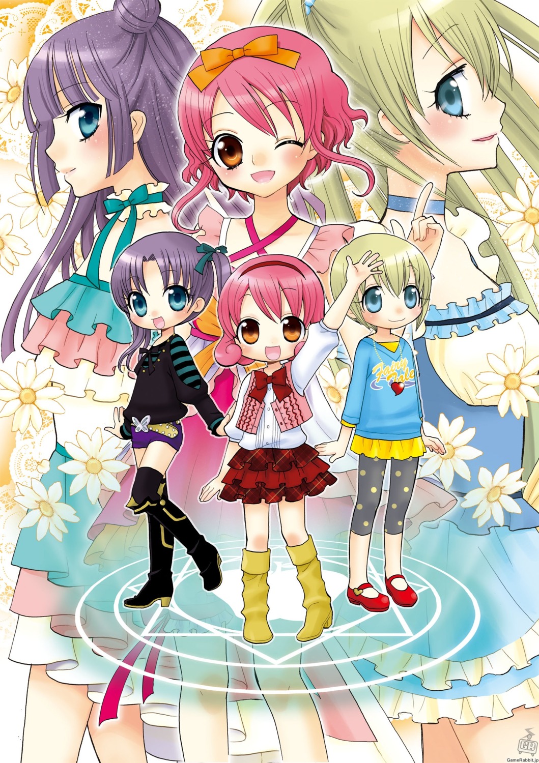 chibi, hime_chen!_otogi_chikku_idol_lilpri, sasahara_natsuki, takashiro_reira, thighhighs, watermark, yukimori_ringo