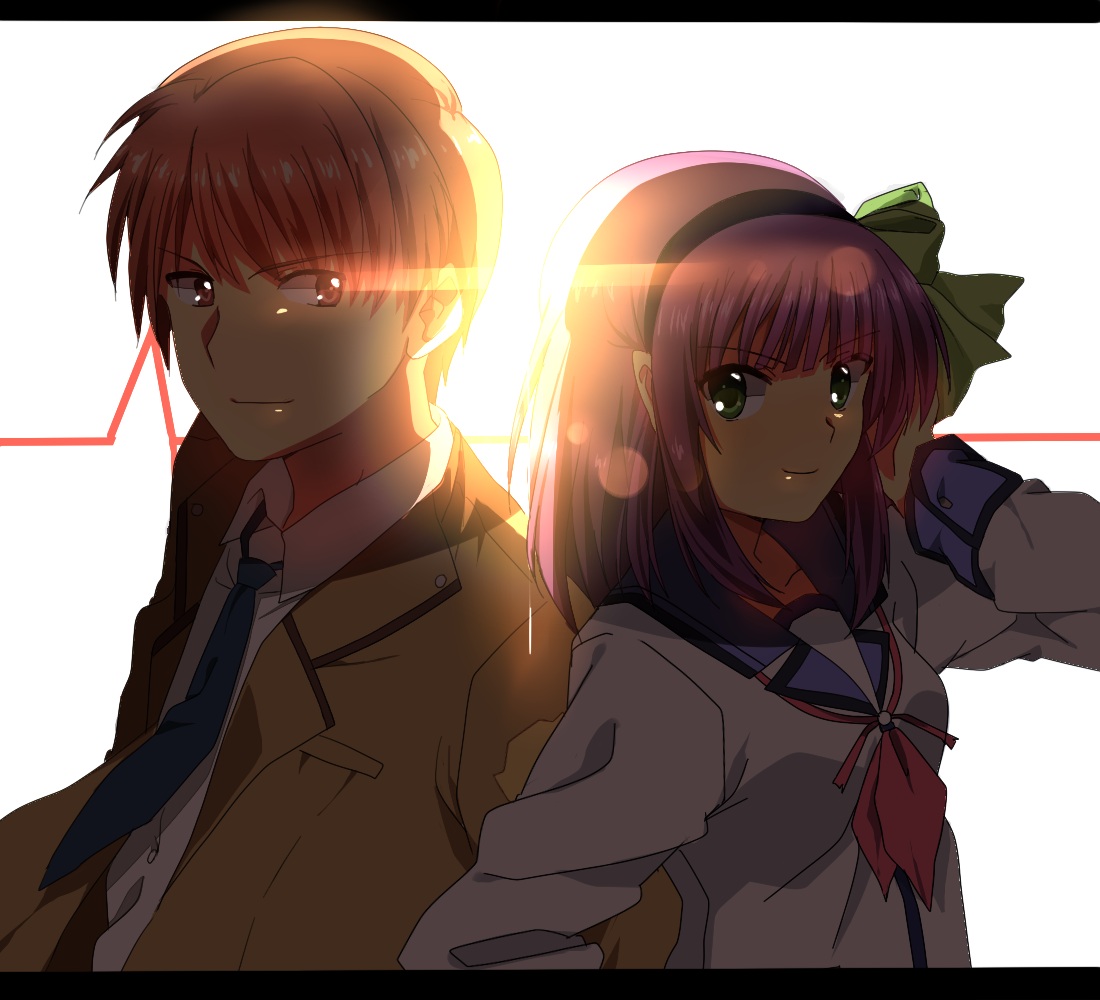 angel_beats!, nakamura_yuri, otonashi_yuzuru, seifuku, sham_fu