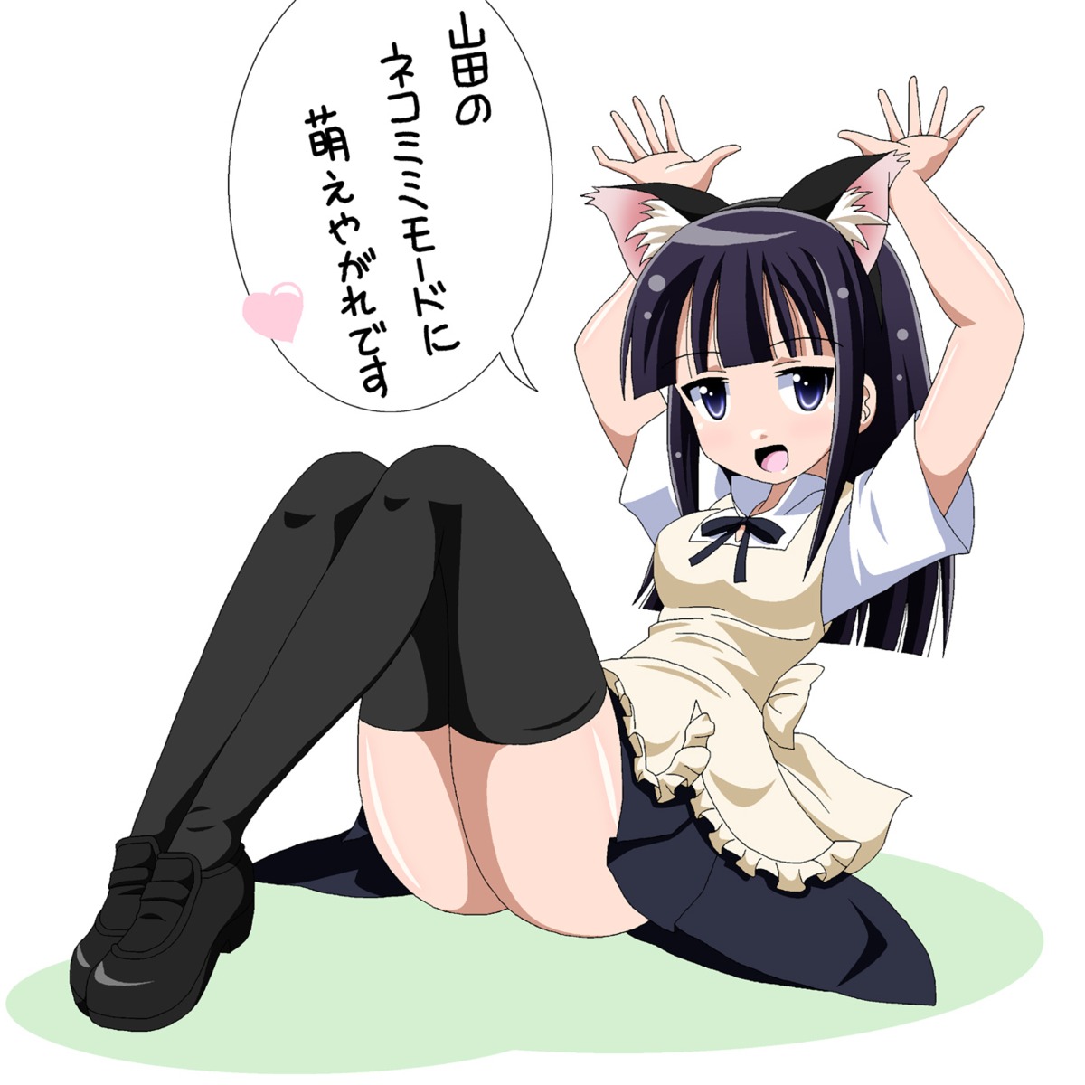 animal_ears, imai_kazunari, nekomimi, thighhighs, working!!, yamada_aoi