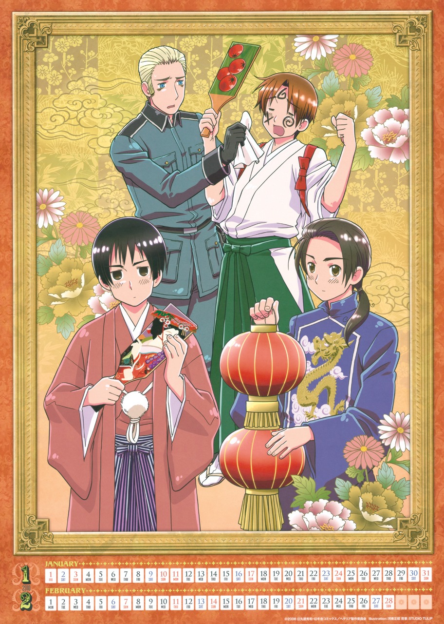 calendar, china, germany, hetalia_axis_powers, japan, kannan_masaaki, male, north_italy