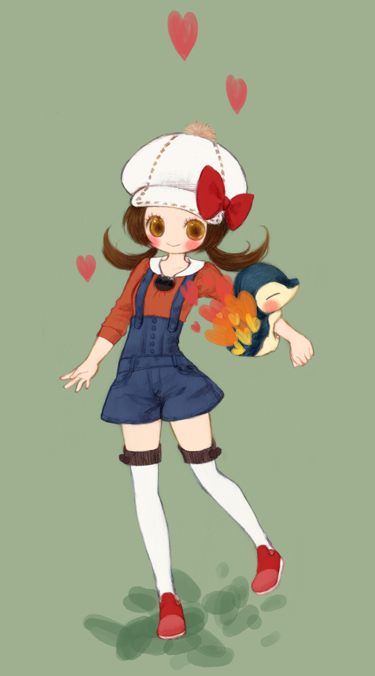 cyndaquil, kabasawa_kina, kotone_(pokemon), pokemon, thighhighs