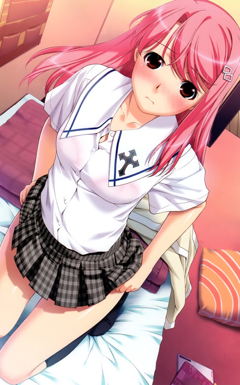 ino, kimihagu, see_through, seifuku, shiina_kasumi, undressing