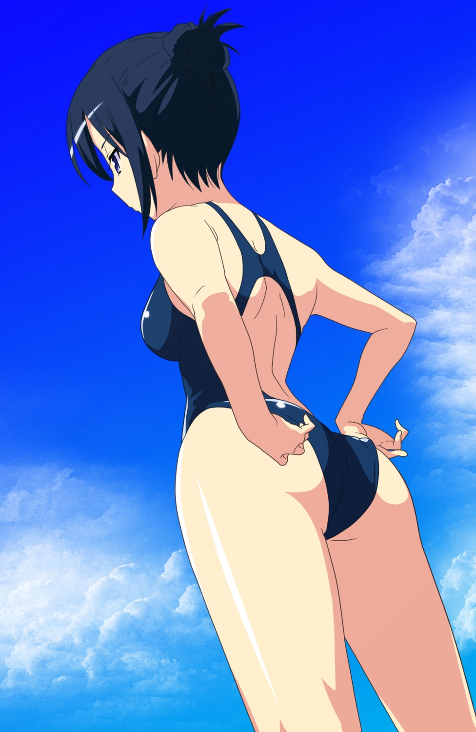 ass, morisawa_haruyuki, soukyuu_no_karma, swimsuits