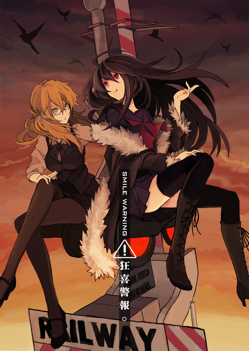 durarara!!, genderswap, heiwajima_shizuo, orihara_izaya, pantyhose, thighhighs, zoushi_renxing