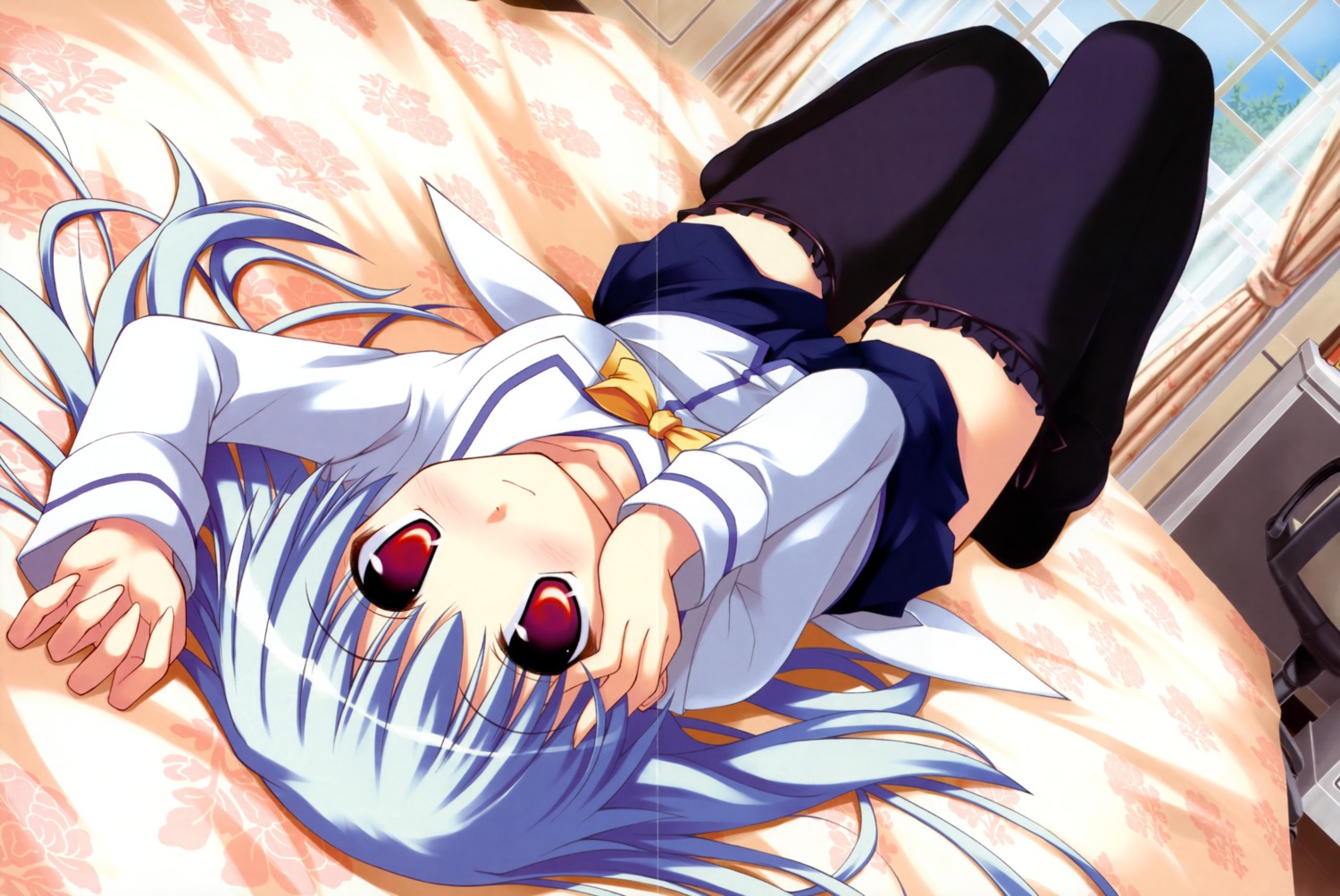 crease, kujou_yuine, onsoku_zekuu, seifuku, thighhighs, utatemeguri