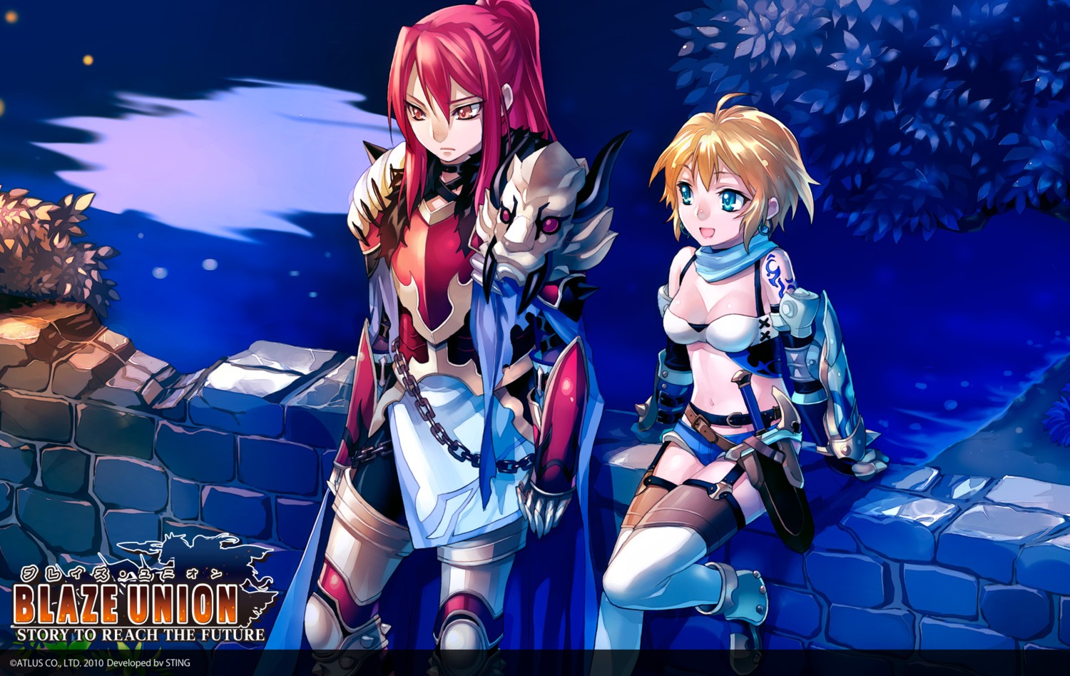 blaze_union, garlot, kousaki_rui, siskier, thighhighs, wallpaper