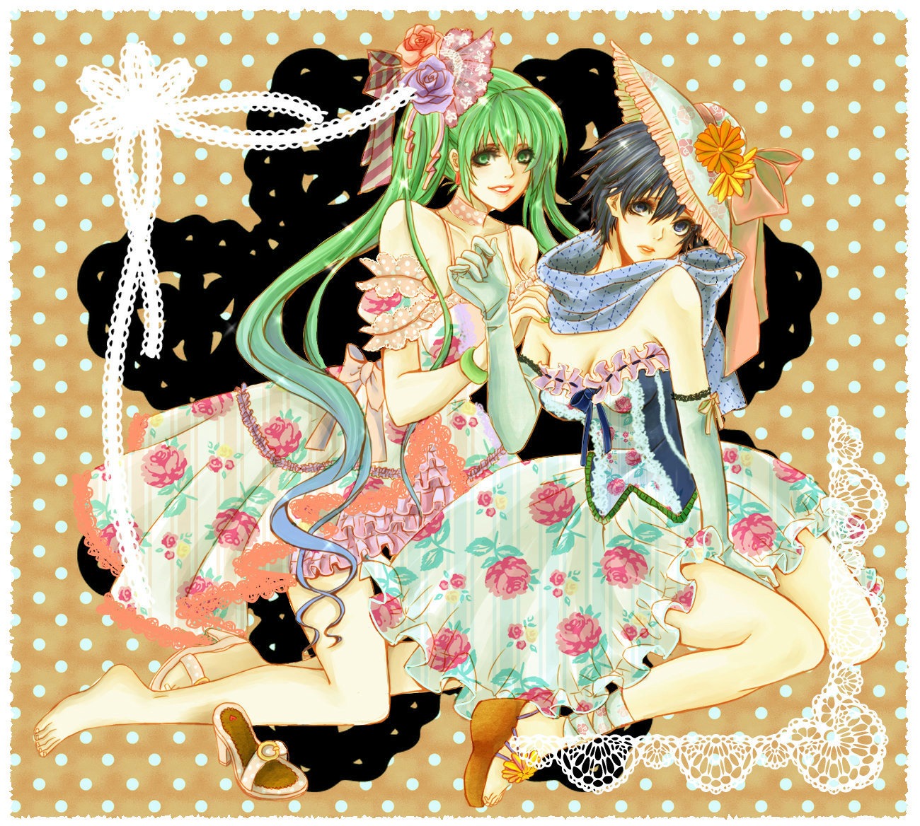 chiyo_(doukoku), dress, genderswap, hatsune_miku, kaiko, vocaloid, vocaloid_append