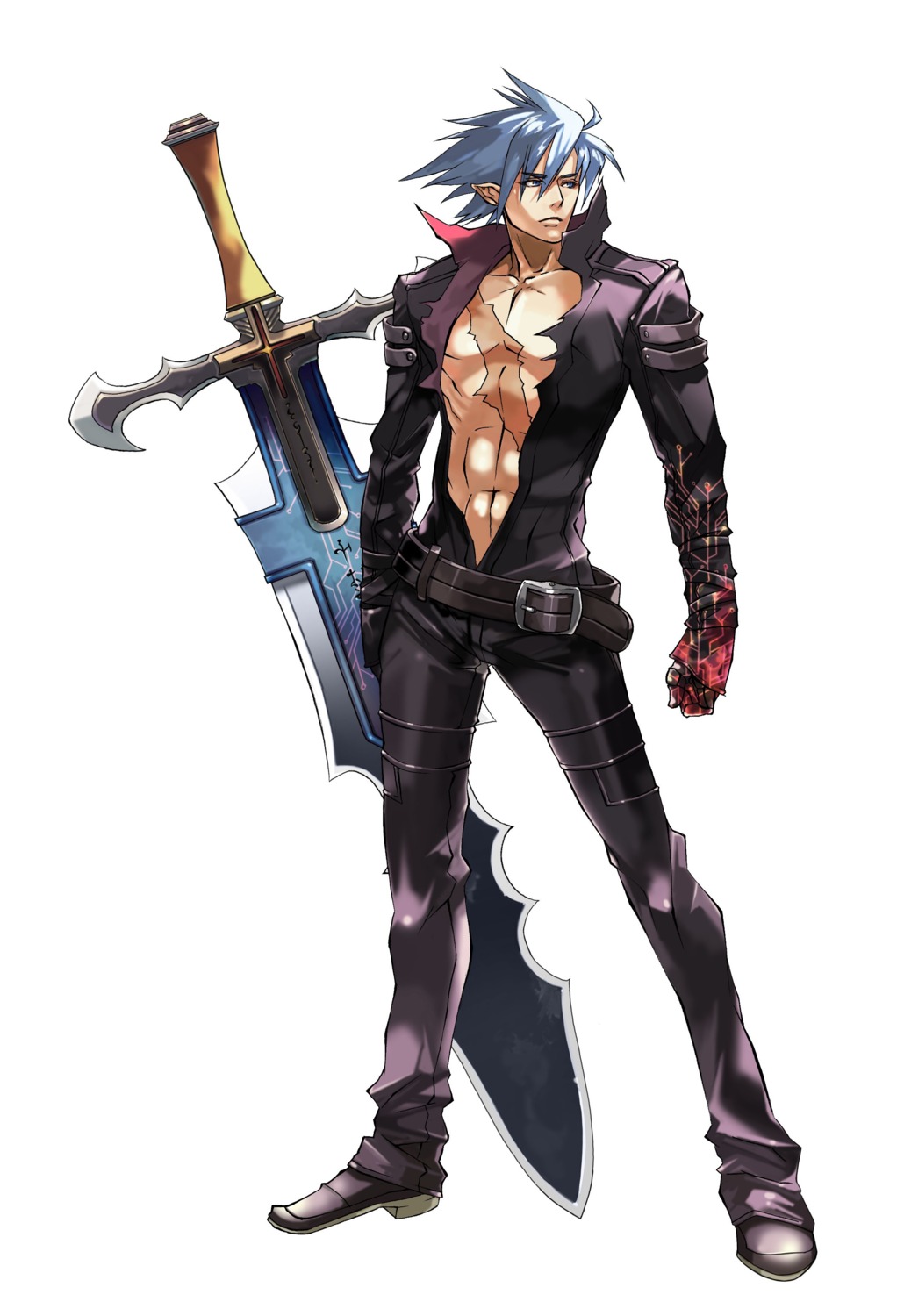 bodysuit, devil, hino_shinnosuke, male, open_shirt, randelia, spectral_force, spectral_force_genesis