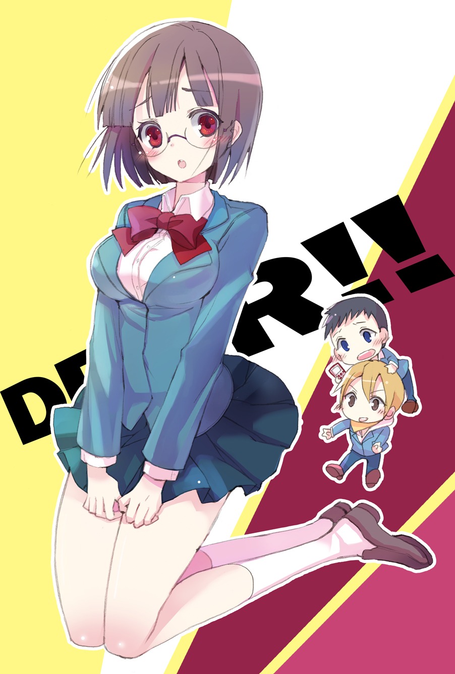 chibi, durarara!!, kida_masaomi, megane, ryuugamine_mikado, seifuku, sonohara_anri, young-in