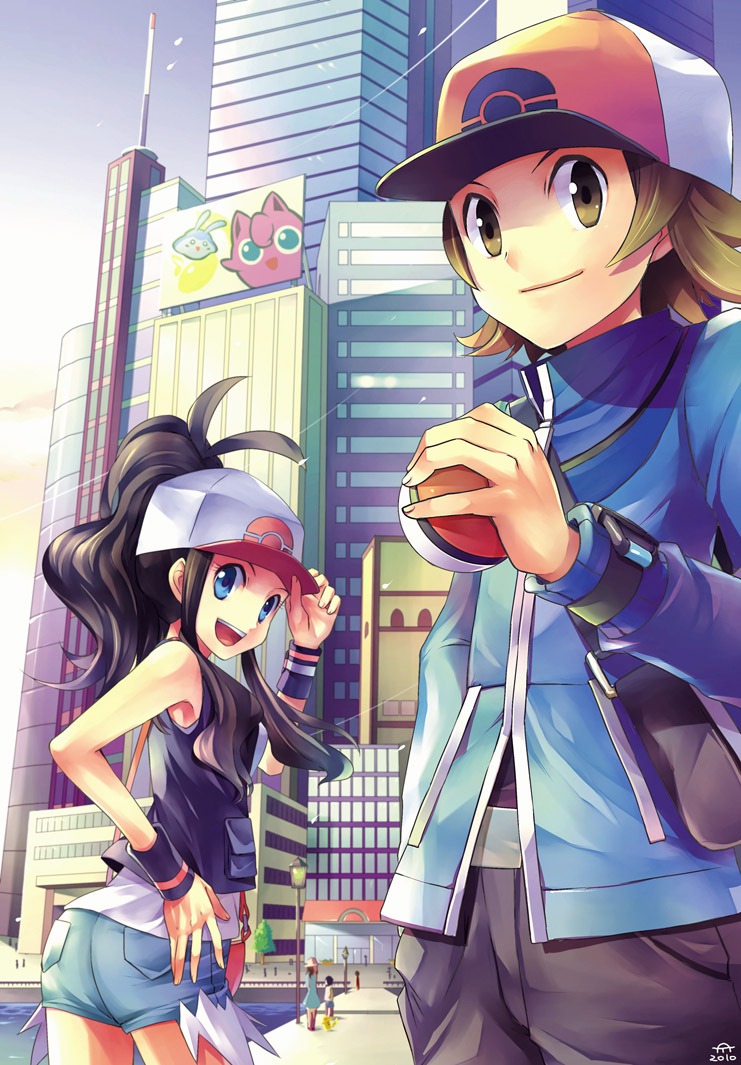 jigglypuff, mantyke, pikachu, pokemon, pokemon_bw, tomone, touko_(pokemon), touya_(pokemon)
