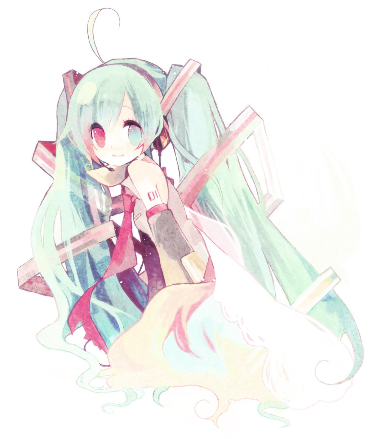 hatsune_miku, heterochromia, kashiwaba_hisano, vocaloid