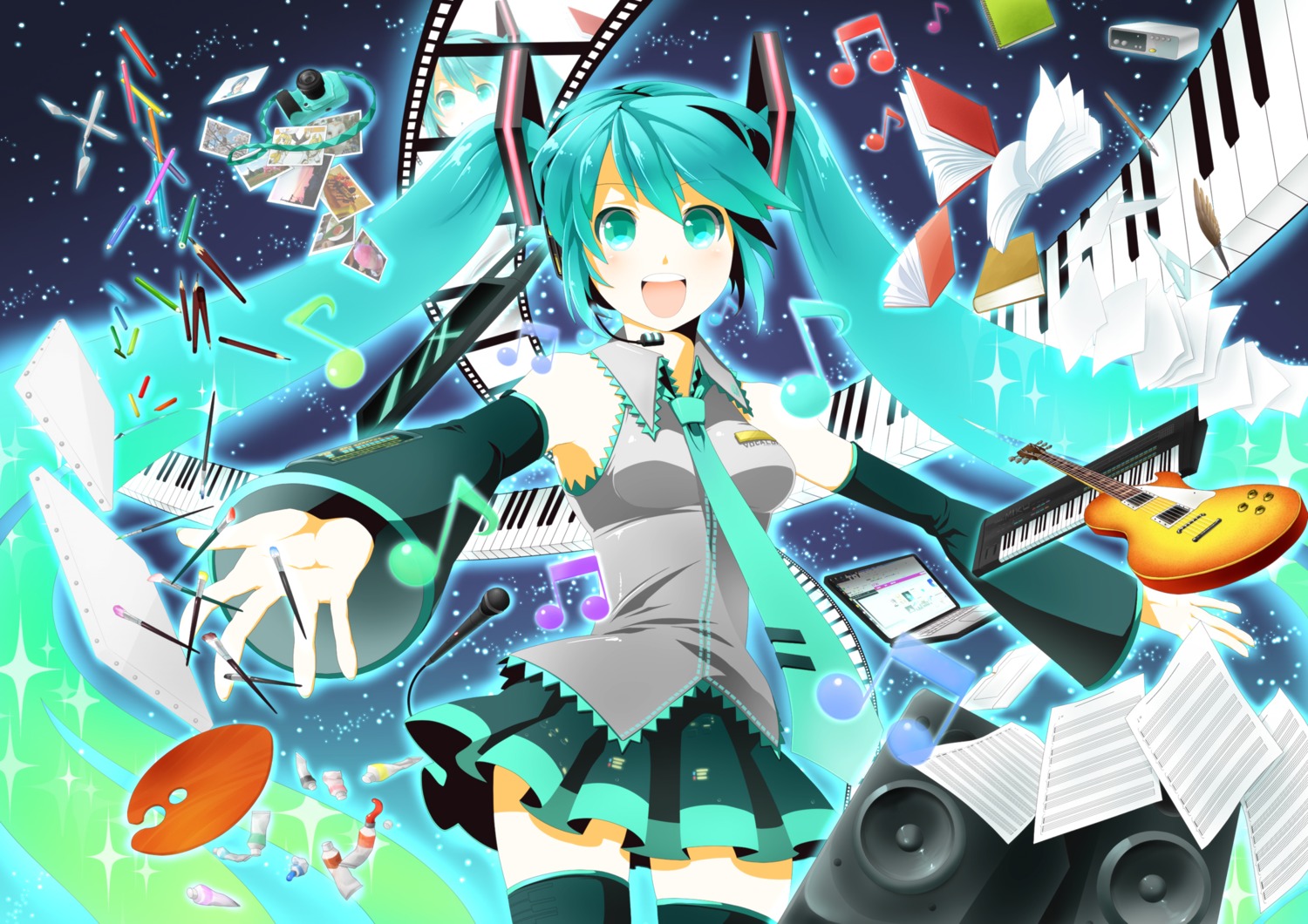 hatsune_miku, rkp, thighhighs, vocaloid