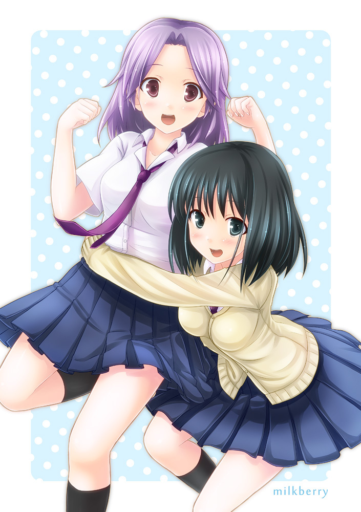 kajiki_yumi, kisaragi_miyu, saki, seifuku, touyoko_momoko