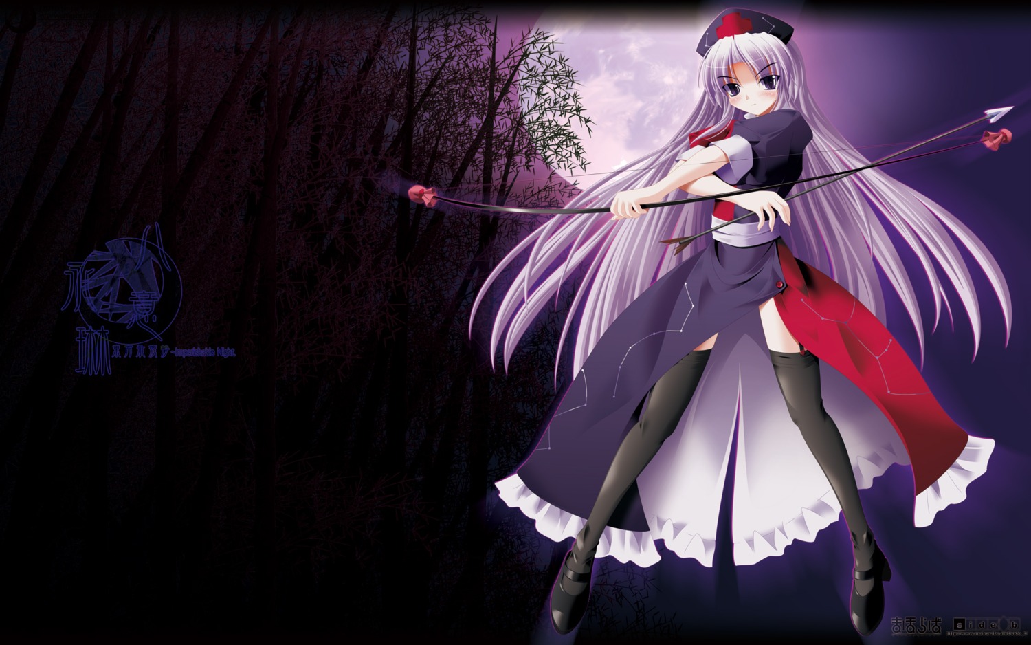 side_b, touhou, wallpaper, yagokoro_eirin