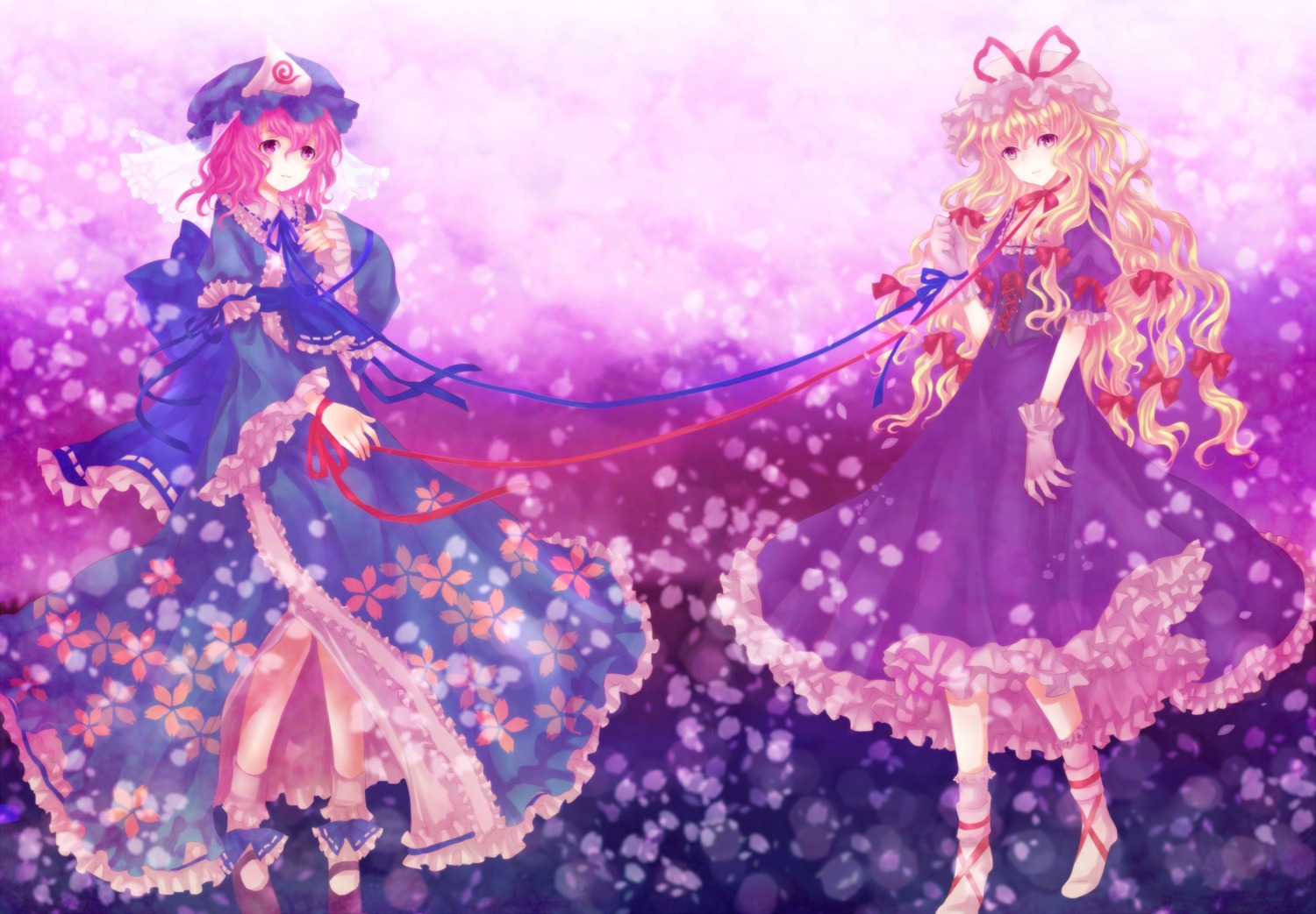 neme, saigyouji_yuyuko, touhou, yakumo_yukari
