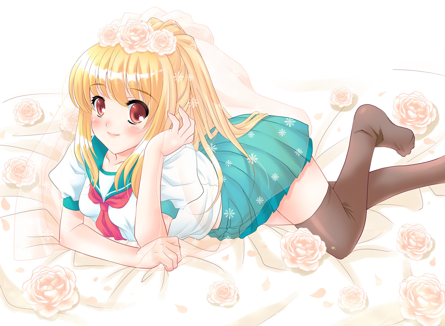 poyamu, seifuku, thighhighs