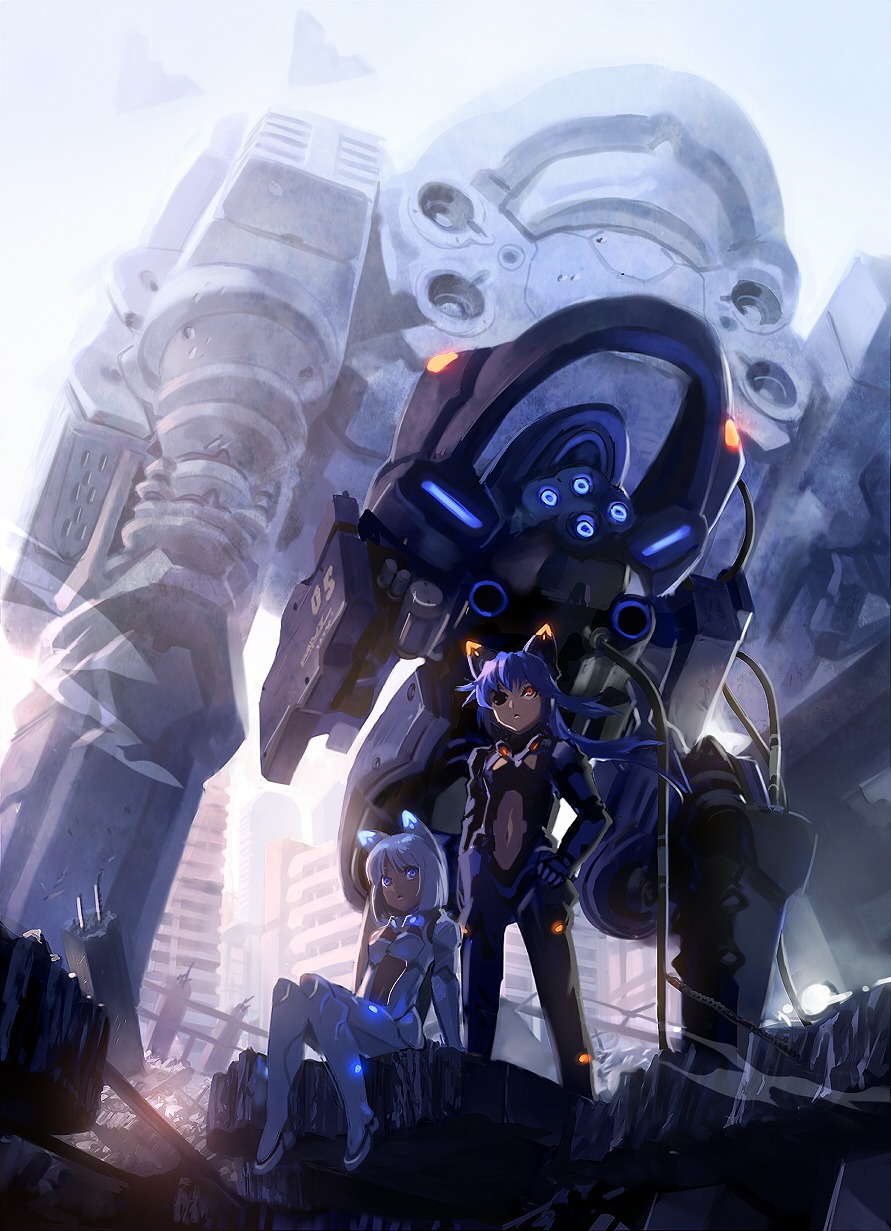 animal_ears, bodysuit, heterochromia, mecha, nekomimi, won_(toufunokado)