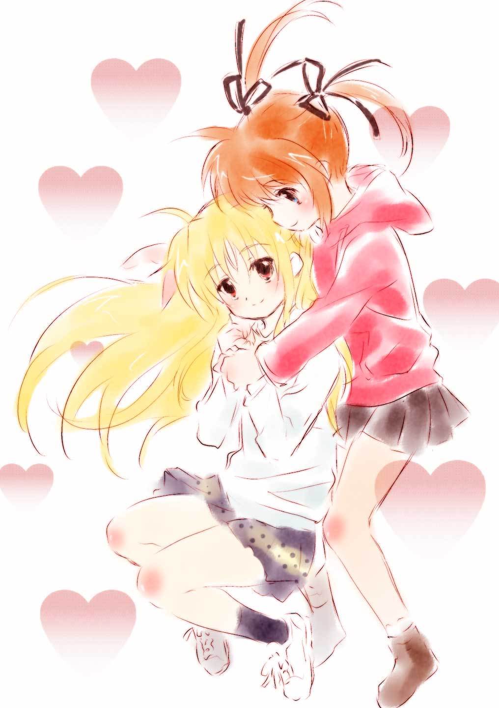 fate_testarossa, koparu, mahou_shoujo_lyrical_nanoha, takamachi_nanoha