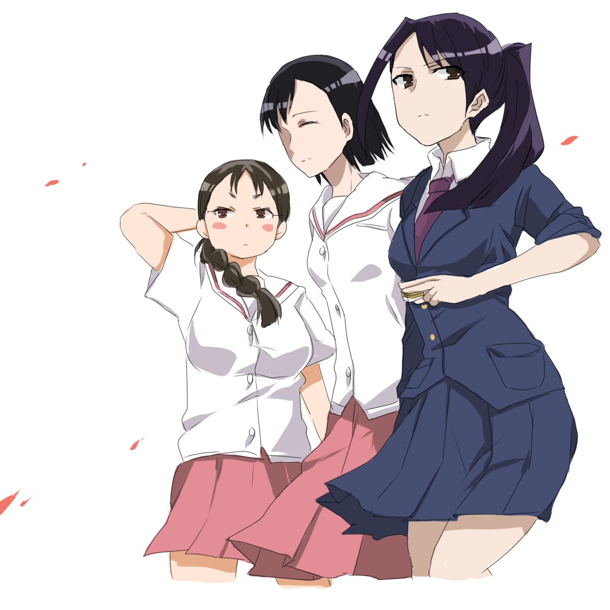 bundou_seika, fukabori_sumiyo, saki, seifuku, tsuyama_mutsuki, yukko
