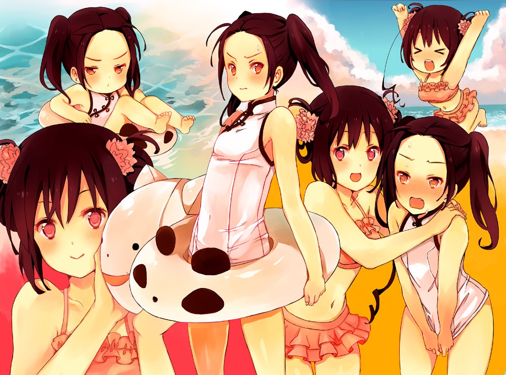 bikini, chibi, china, hetalia_axis_powers, swimsuits, taiwan