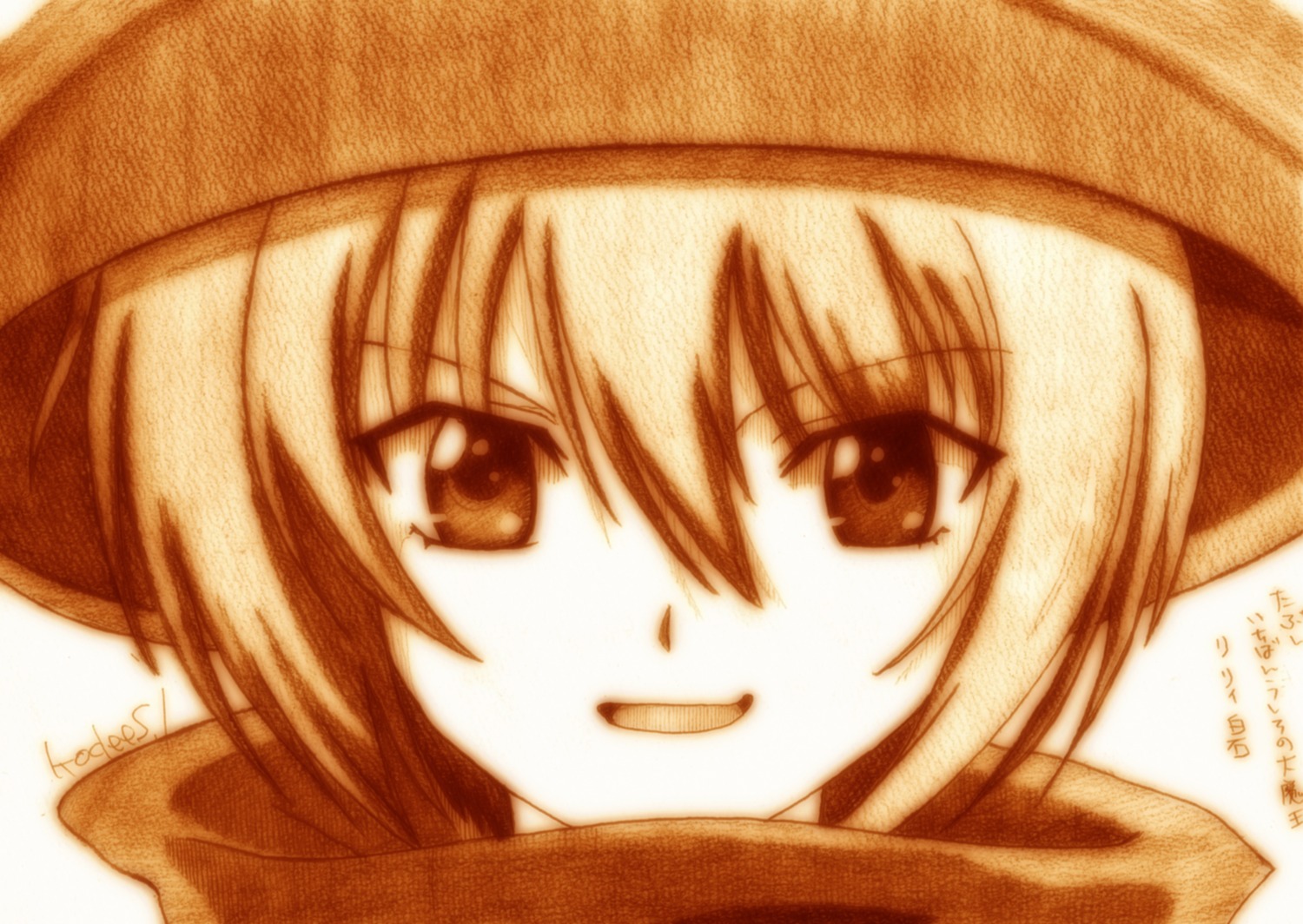 godees, ichiban_ushiro_no_daimaou, monochrome, shiraishi_lily