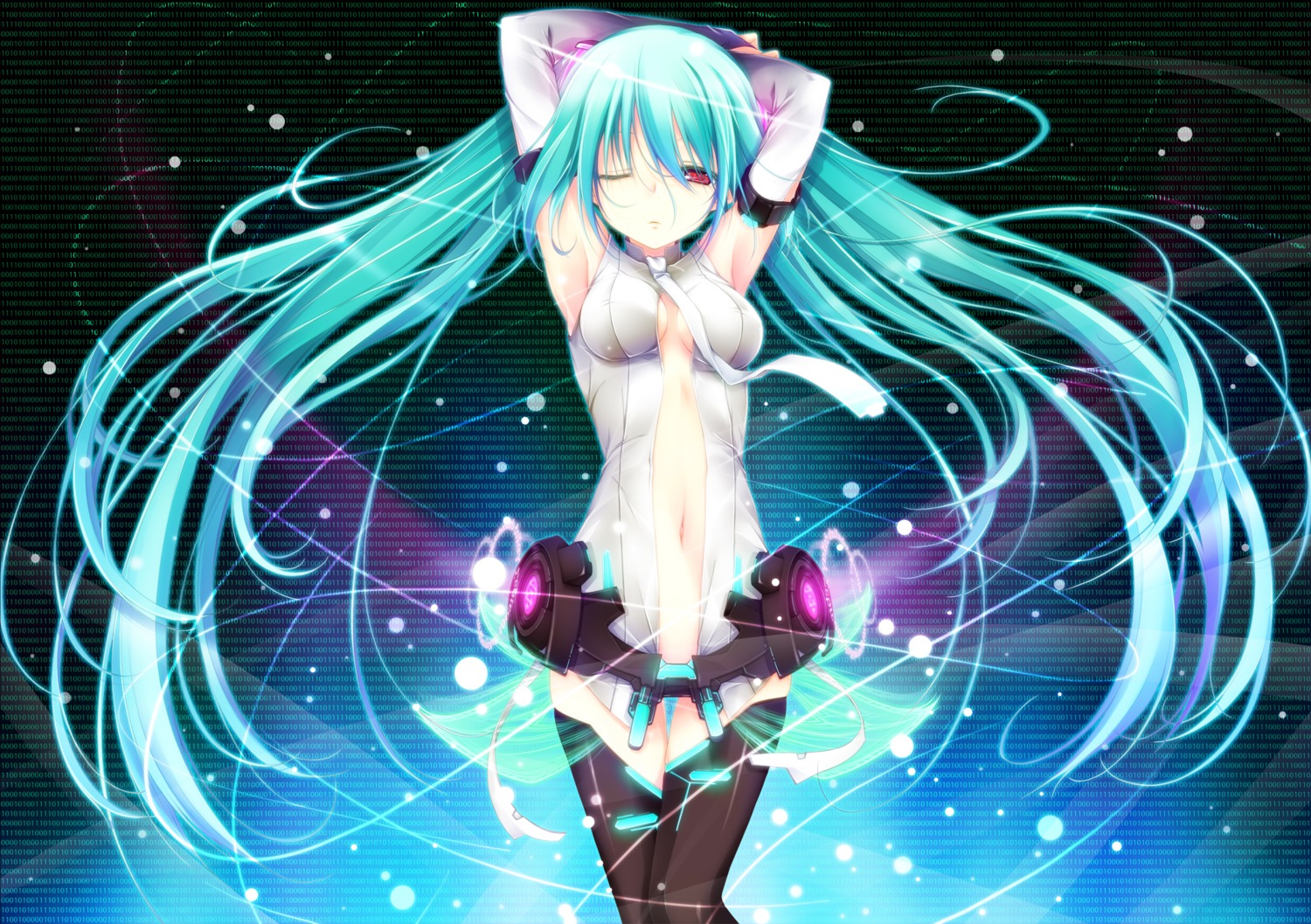 hatsune_miku, itaya_saaya, miku_append, thighhighs, vocaloid, vocaloid_append