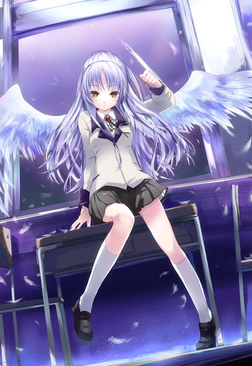 angel_beats!, seifuku, tachibana_kanade, ume_(plumblossom), wings