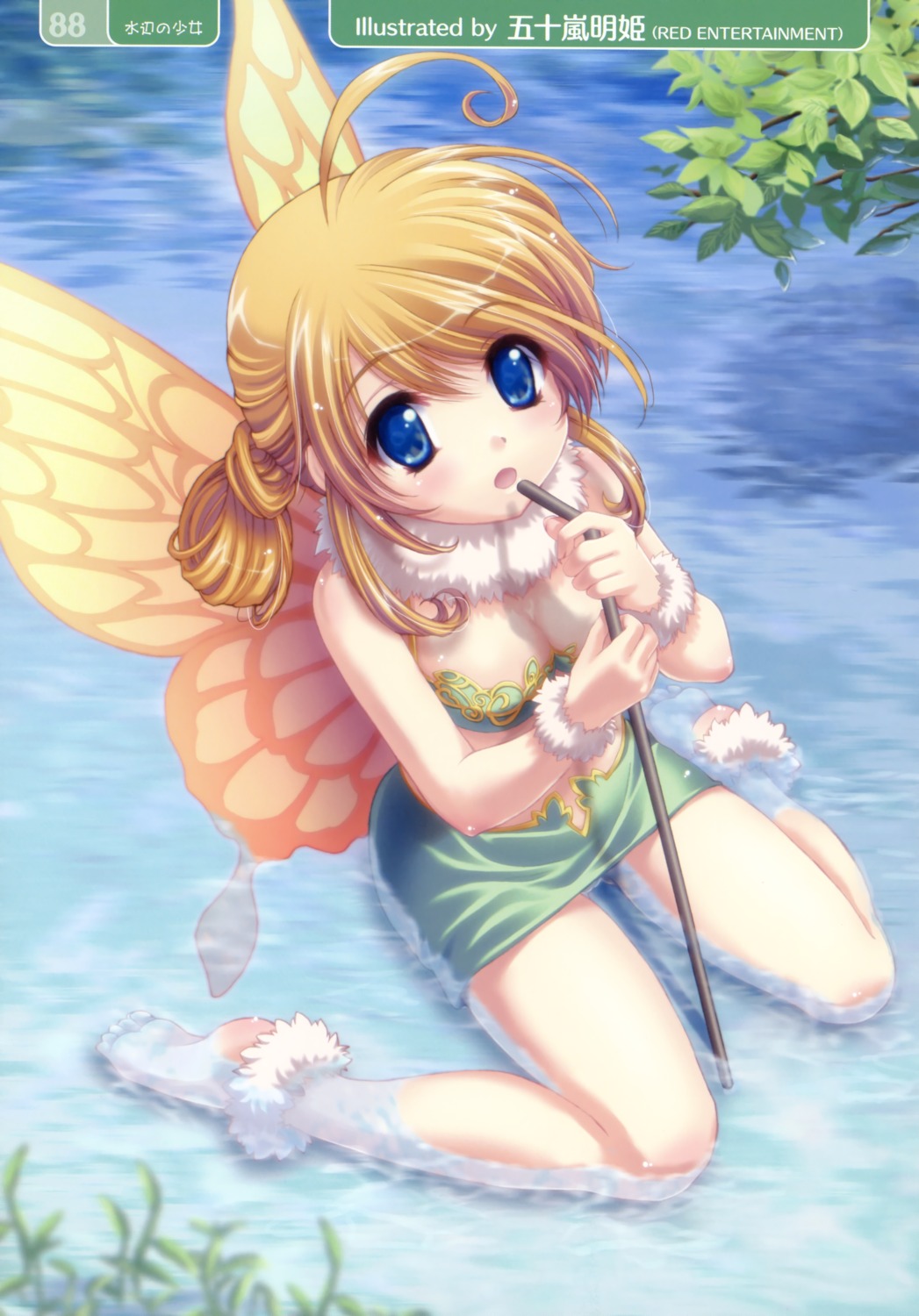 cleavage, fairy, igarashi_aki, wet, wings