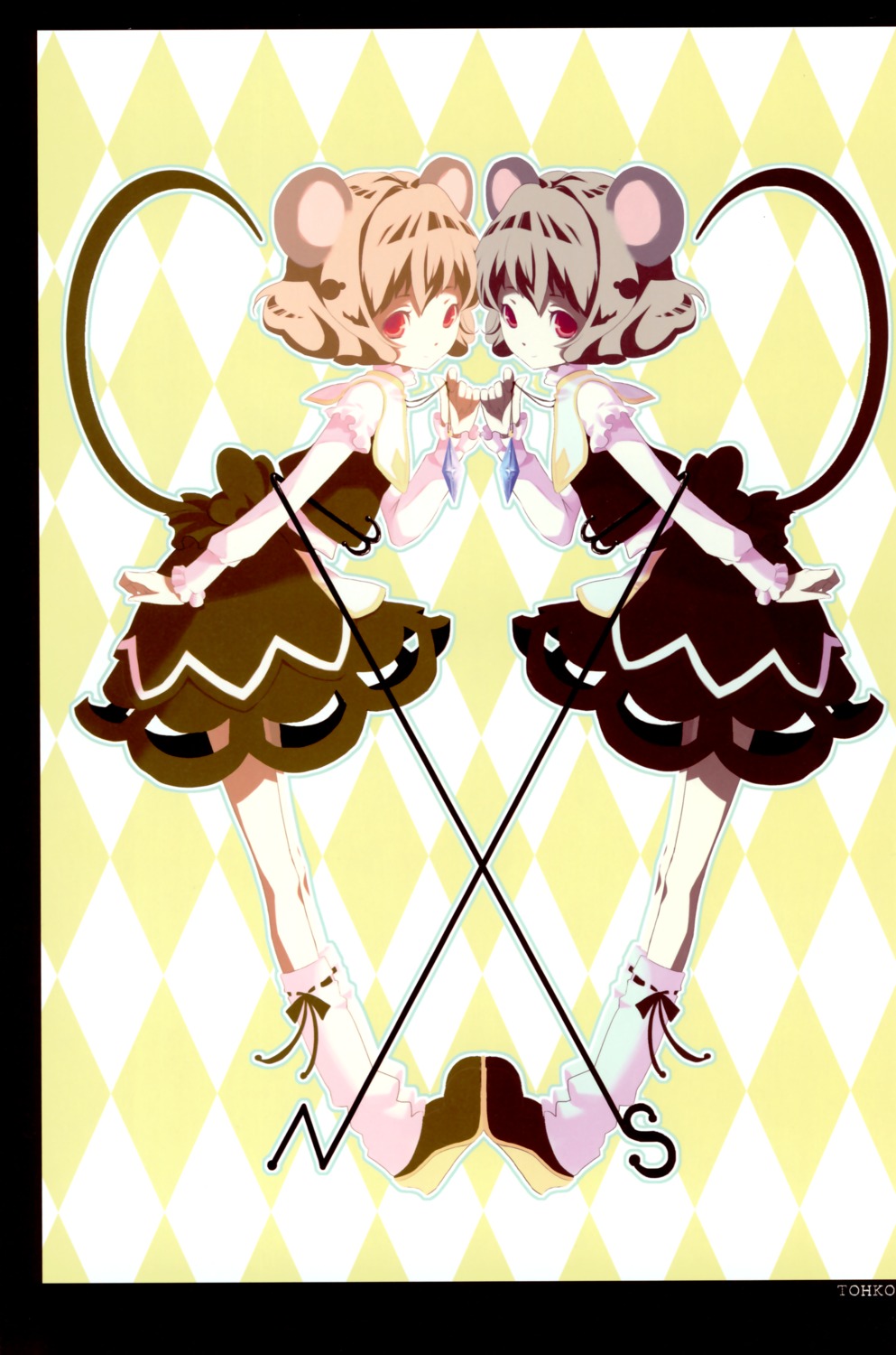animal_ears, kanno_touko, kyokutou_hanayome, nazrin, tail, touhou