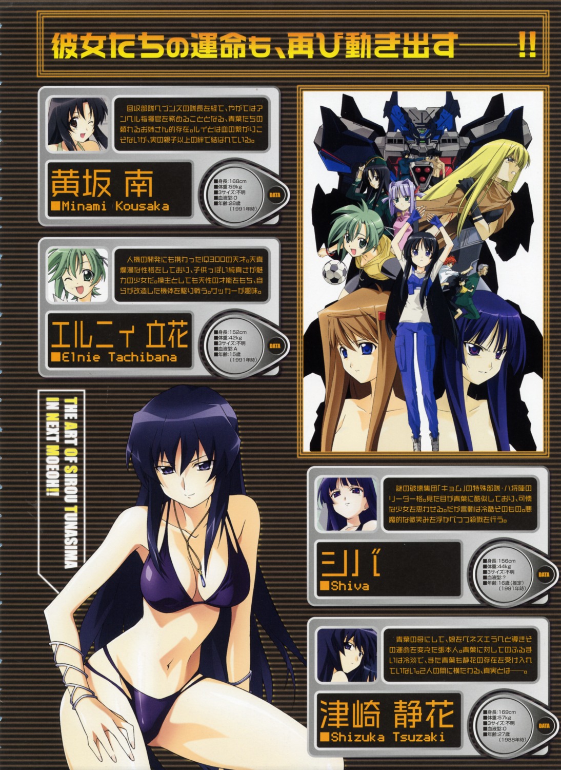 bikini, cleavage, hiiragi_akao, jinki, jinki_extend, kawamoto_satsuki, kousaka_minami, kousaka_rui, mecha, mel_j_vanette, shiba, swimsuits, tachibana_elnie, tsunashima_shirou, tsuzaki_aoba, tsuzaki_shizuka
