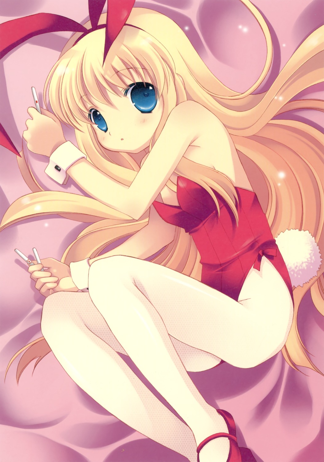amae_koromo, animal_ears, bunny_ears, bunny_girl, hakkaya, pantyhose, saki, tokumi_yuiko